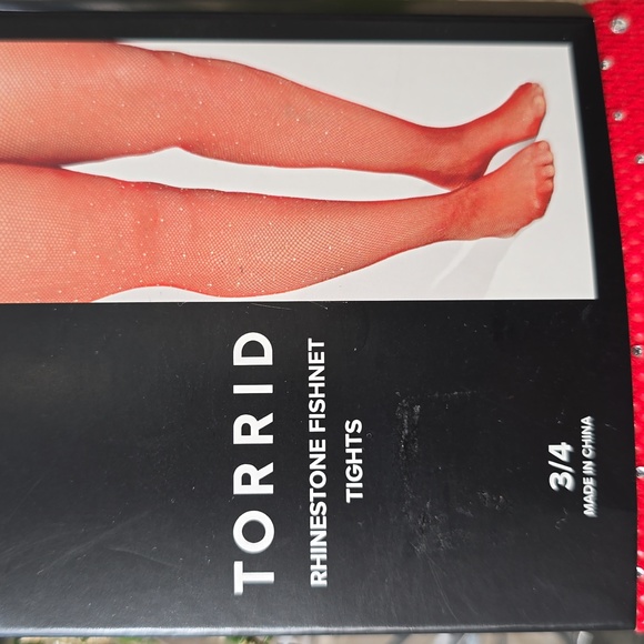 Torrid - Rhinestone Fishnet Tight In Red - Picture 3 of 7